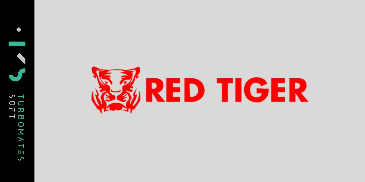 Red Tiger logo featuring a detailed red tiger head illustration on the left with bold, capital letters spelling 'RED TIGER' on a light grey background.